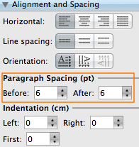 Paragraph Spacing Options