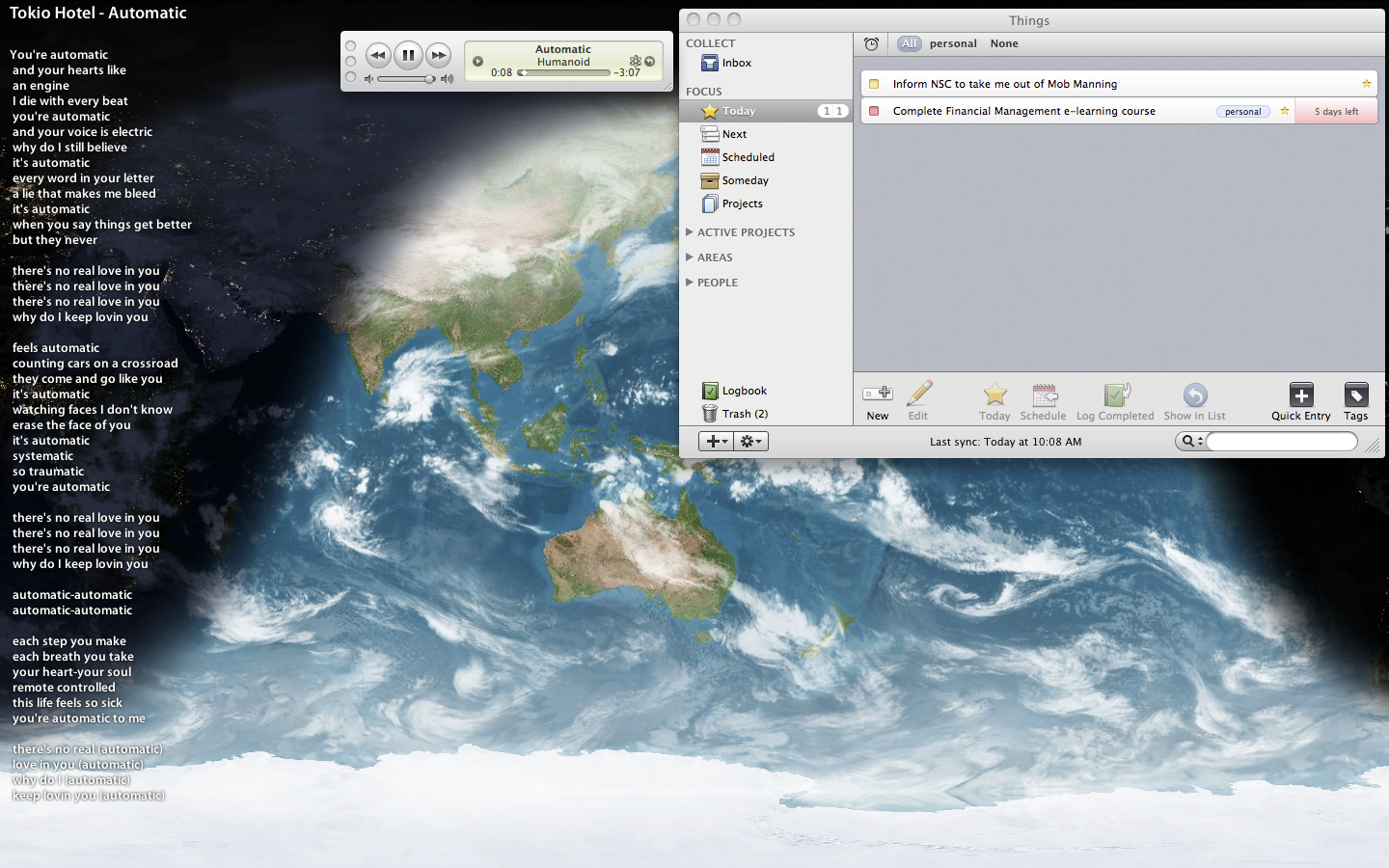 Secondary Desktop Screenshot with DesktopLyrics